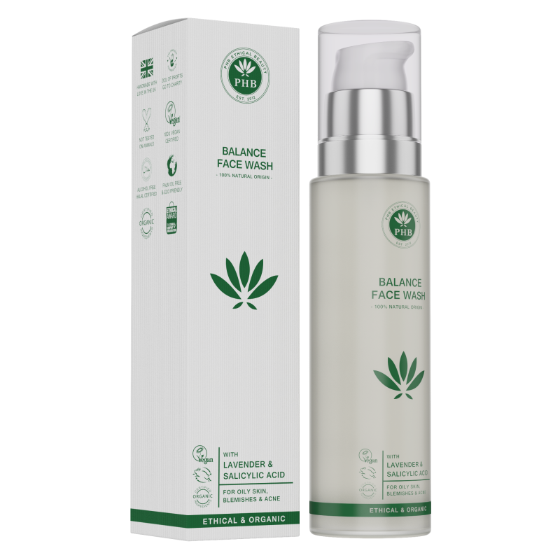 PHB Ethical Beauty Balance Face Wash. Vegan, Cruelty Free, Eco-Friendly and Organic Face Wash. Suitable for Combination Skin Type.