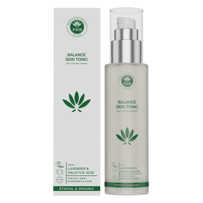 PHB Ethical Beauty Balance Skin Care Essentials Set. Vegan, Cruelty Free, Eco-Friendly and Organic Skin Care. Suitable for Combination Skin Type. Contains Face Wash, Skin Tonic/Toner and Face Moisturiser.