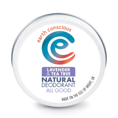 Earth Conscious Lavender and Tea Tree Natural Deodorant. Vegan, Cruelty Free and Eco-Friendly Deodorant Tin.