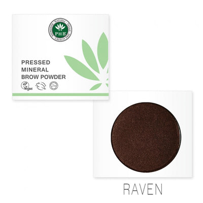 PHB Ethical Beauty Pressed Mineral Brow Powder. Vegan, Cruelty Free, Eco-Friendly and Organic Brow Powder in Raven