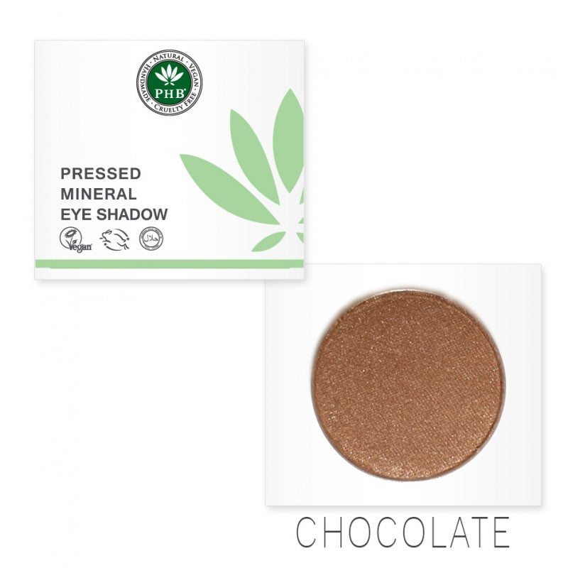 PHB Ethical Beauty Pressed Mineral Eye Shadow. Vegan, Cruelty Free, Eco-Friendly and Organic in shade Chocolate