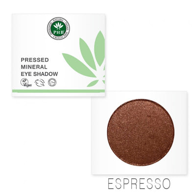 PHB Ethical Beauty Pressed Mineral Eye Shadow. Vegan, Cruelty Free, Eco-Friendly and Organic in shade Espresso