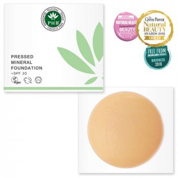 PHB Ethical Beauty Pressed Mineral Foundation. Vegan, Cruelty Free, Eco-Friendly and Organic Pressed Mineral Foundation, 5 shades available.