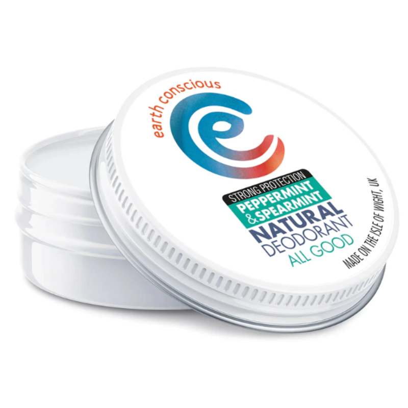 Earth Conscious Peppermint and Spearmint Natural Deodorant Tin. Vegan, Cruelty Free and Eco-Friendly Deodorant Tin.