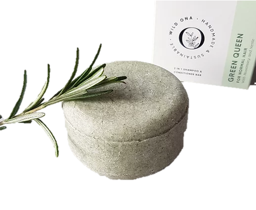 Wild Ona Green Queen 2 in 1 Shampoo Bar. Vegan, Cruelty Free and Eco-Friendly Shampoo Bar. Suitable for Normal Hair Type.