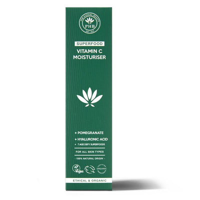 PHB Ethical Beauty Superfood Moisturiser for Face and Neck. Vegan, Cruelty Free, Eco-Friendly and Organic Face Moisturiser.