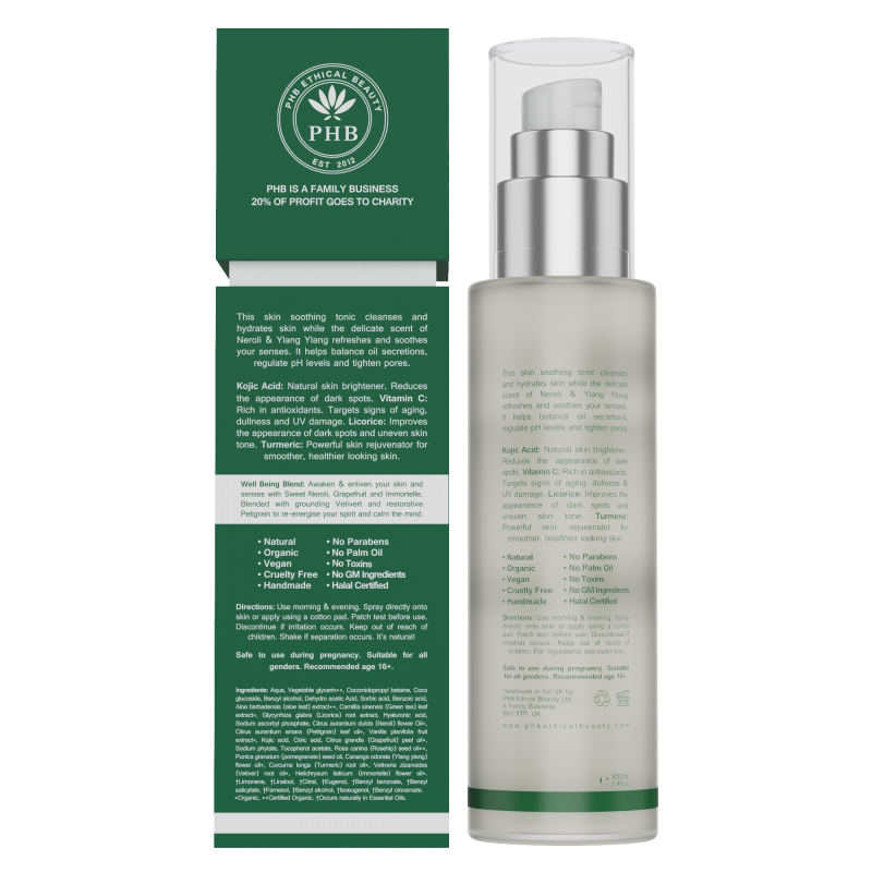 PHB Ethical Beauty Superfood Skin Tonic. Vegan, Cruelty Free, Eco-Friendly and Organic Facial Toner
