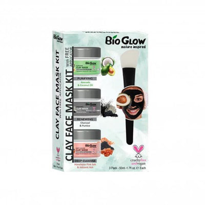 Bio Glow Clay Face Mask Kit. Vegan, Cruelty Free and Eco-Friendly Clay Face Mask. 