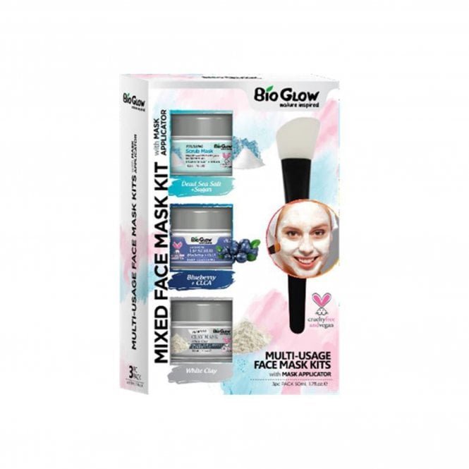 Bio Glow Mixed Face Mask Kit. Vegan, Cruelty Free and Eco-Friendly Face Mask.