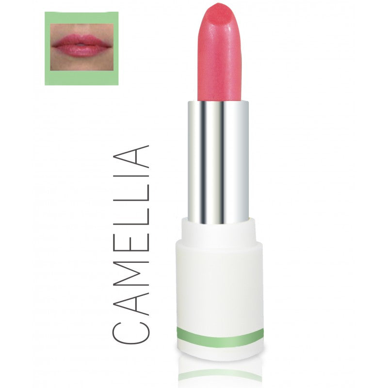 PHB Ethical Beauty Award Winning Lipstick. Vegan, Cruelty Free, Eco-Friendly and Organic Lipstick in Shade Camellia.