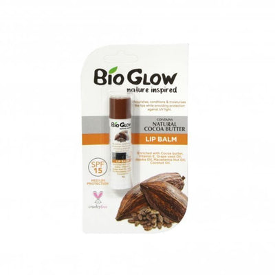 Bio Glow Cocoa Lip Balm. Cruelty Free and Eco-Friendly.