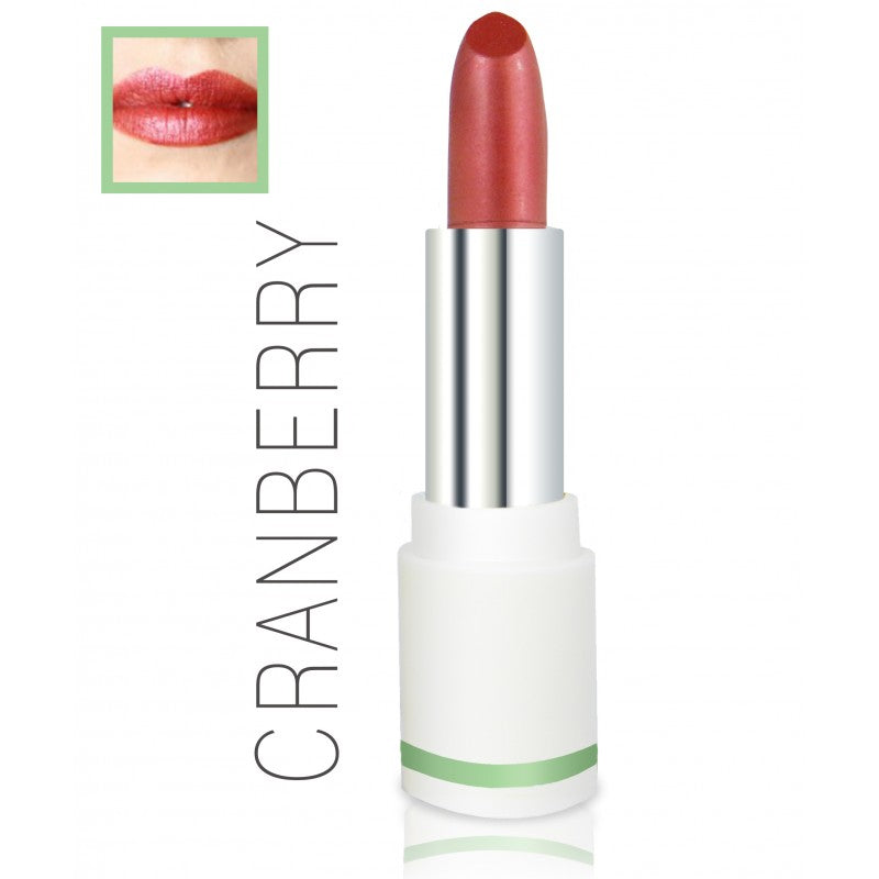 PHB Ethical Beauty Award Winning Lipstick. Vegan, Cruelty Free, Eco-Friendly and Organic Lipstick in Shade Cranberry.